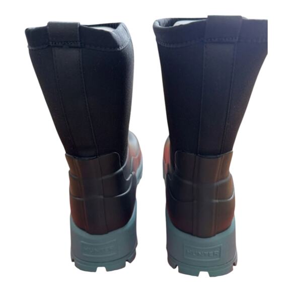 Hunter Women's City Explorer Short Rain Snow Boots Welllies US 9 Blk/Green NEW - Picture 9 of 11